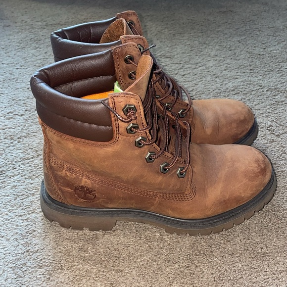 brown smooth leather timberland boots - Picture 3 of 6
